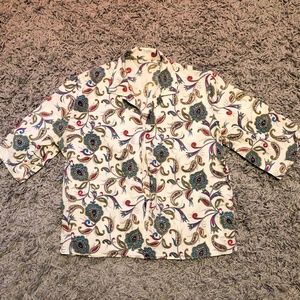 Vintage 1950s Blouse w/ Novelty Paisley Print